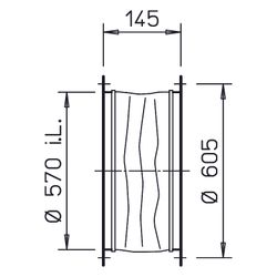 Helios STS 560 flexible Verbindung DN 560 mit 2 Rohrflanschen... HELIOS-01226 4010184012269 (Abb. 1)