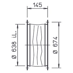 Helios STS 630 flexible Verbindung DN 630 mit 2 Rohrflanschen... HELIOS-01228 4010184012283 (Abb. 1)