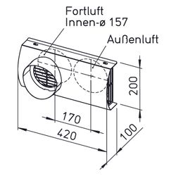 Helios IP-FKB 125 IsoPipe-Fassaden-Kombiblende DN 125 universell einsetzbar, Edelstahl... HELIOS-02689 4010184026891 (Abb. 1)