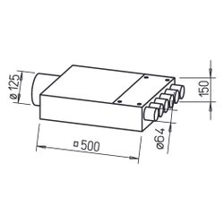 Helios FRS-VK 6-63/125 Verteilerkasten mit 6 Stutzen für FRS-R 63, Anschluss-DN 125... HELIOS-09355 4010184093558 (Abb. 1)