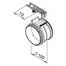 Helios RP-LV Renopipe Langverbinder DN 100, komplett mit Befestigungsklammer... HELIOS-03029 4010184030294 (Abb. 1)