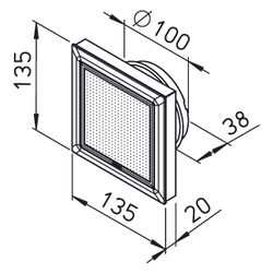 Helios DLVZ 100 Design-Lüftungsventil Zuluftbetrieb DN 100 einstellbar... HELIOS-03040 4010184030409 (Abb. 1)