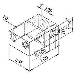 Helios RP-KVK 3-100/125 L Renopipe Kombi-Verteilerkasten 3x DN 100, 2x DN 125 Geräteansch... HELIOS-03038 4010184030386 (Abb. 1)