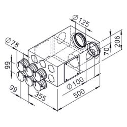 Helios FRS-KVK 6- 75/125 L FlexPipe Kombi-Verteilerkasten 6x DN 75, 2x DN 100, 2x DN 125 ... HELIOS-03873 4010184038733 (Abb. 1)