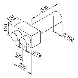 Helios FRS-WDV 2-75/100 FlexPipe Wanddurchführung für Ventilanschluss 100mm 2x DN 75... HELIOS-09621 4010184096214 (Abb. 1)