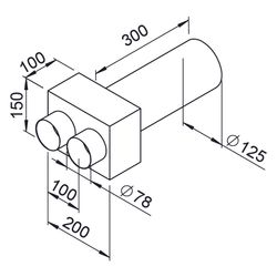 Helios FRS-WDV 2-75/125 FlexPipe Wanddurchführung für Ventilanschluss 125mm 2x DN 75... HELIOS-09622 4010184096221 (Abb. 1)