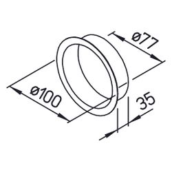 Helios EBR 75/80 Einbauring für Einbau von Tellerventilen in Blechwände, DN 80, Stahlblec... HELIOS-00952 4010184009528 (Abb. 1)