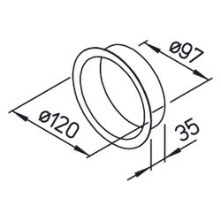Helios EBR 100 Einbauring für Einbau von Tellerventilen in Blechwände, DN 100, Stahlblech... HELIOS-00953 4010184009535 (Abb. 1)