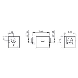 Helios HygroBox KWL HBX 250 WW L Zuluft links, Warmwasser-Vorheizung, 350m3/h, 1,5kW, 230... HELIOS-40185 4010184401858 (Abb. 1)