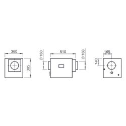 Helios HygroBox KWL HBX 250 EH R Zuluft rechts, Elektro-Vorheizung, 350m3/h, 1,4kW, 230V... HELIOS-40188 4010184401889 (Abb. 1)