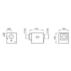 Helios HygroBox KWL HBX 250 EH L Zuluft links, Elektro-Vorheizung, 350m3/h, 1,4kW, 230V... HELIOS-40187 4010184401872 (Abb. 1)