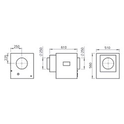 Helios HygroBox KWL HBX 500 WW L Zuluft links, Warmwasser-Vorheizung, 500m3/h, 4,2kW, 230... HELIOS-40189 4010184401896 (Abb. 1)