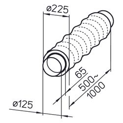 Helios SDE 125 Flexibler Rohrschalldämpfer elastisch DN 125, Länge 1m... HELIOS-00789 4010184007890 (Abb. 1)