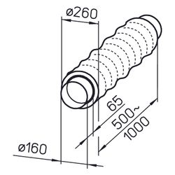 Helios SDE 160 Flexibler Rohrschalldämpfer elastisch DN 160, Länge 1m... HELIOS-00790 4010184007906 (Abb. 1)