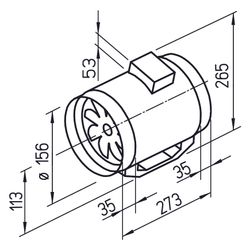Helios MV EC 160 Multivent-Rohrventilator EC 1-PH 230V regelbar, 620m3/h, 68W, DN 160... HELIOS-06033 4010184060338 (Abb. 1)