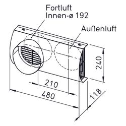 Helios IP-FKB 160 IsoPipe-Fassaden-Kombiblende DN 160 universell einsetzbar, Edelstahl... HELIOS-02694 4010184026945 (Abb. 1)