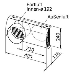 Helios IsoPipe Fassaden-Kombiblende IP-FKB 160 B, universell einsetzbar, Edelstahl, DN 16... HELIOS-02662 4010184026624 (Abb. 1)