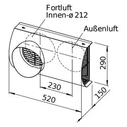 Helios IsoPipe Fassaden-Kombiblende IP-FKB 180 B, universell einsetzbar, Edelstahl, DN 18... HELIOS-02663 4010184026631 (Abb. 1)