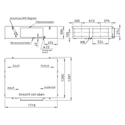 Helios KWL EC 1400 D PRO WW KWL-Deckengerät mit WRG, 450W, 400V, EC-Ventilatoren, elektr.... HELIOS-04174 4010184041740 (Abb. 1)