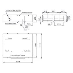 Helios KWL EC 2000 D PRO WW KWL-Deckengerät mit WRG, 1400W, 400V, EC-Ventilatoren, el. VH... HELIOS-04176 4010184041764 (Abb. 1)