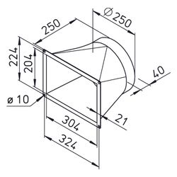 Helios KWLÜS 700 D Übergangsstück symetrisch für KWL EC 700D von Gerätestutzen auf Rohran... HELIOS-04206 4010184042068 (Abb. 1)