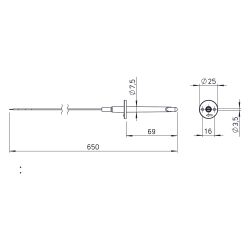 Helios KWL-LTK Lufttemperatur-Kanalfühler, Messbereich 0-40 Grad C... HELIOS-09644 4010184096443 (Abb. 1)