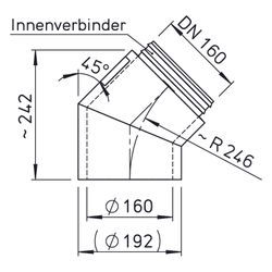 Helios IP-B 160/45 IsoPipe 45 Grad Bogen mit Innenverbinder, EPE, Brandklasse B1... HELIOS-09449 4010184094494 (Abb. 1)