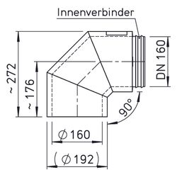 Helios IP-B 160/90 IsoPipe 90 Grad Bogen mit Innenverbinder, EPE, Brandklasse B1... HELIOS-09451 4010184094517 (Abb. 1)