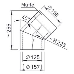 Helios IP-B 125/45 IsoPipe 45 Grad Bogen mit Muffe, EPE, Brandklasse B1... HELIOS-09399 4010184093992 (Abb. 1)
