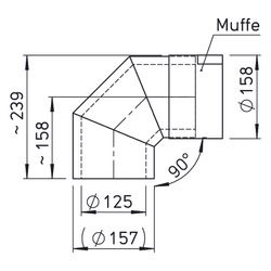 Helios IP-B 125/90 IsoPipe 90 Grad Bogen mit Muffe, EPE, Brandklasse B1... HELIOS-09398 4010184093985 (Abb. 1)