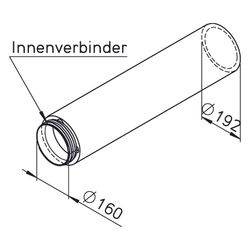 Helios IP 160/2000 IsoPipe Rohr DN 160, mit Innenverbinder, Länge 2000mm... HELIOS-09447 4010184094470 (Abb. 1)