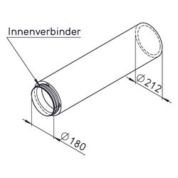 Helios IP 180/2000 IsoPipe Rohr DN 180, mit Innenverbinder, Länge 2000mm... HELIOS-09448 4010184094487 (Abb. 1)