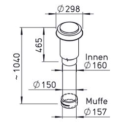 Helios IP-DHS 125 IsoPipe Dachdurchführung für IP-Rohr DN 125, verzinkt, Schwarz... HELIOS-03541 4010184035411 (Abb. 1)