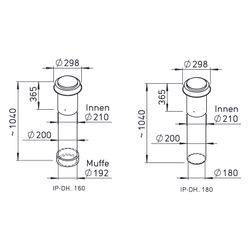 Helios IP-DHS 160, 180 IsoPipe Dachdurchführung für IP-Rohr DN 160,180, verzinkt, Schwarz... HELIOS-03542 4010184035428 (Abb. 1)