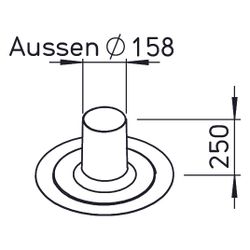 Helios IP-FDP 125 Alu-Dachpfanne für Flachdach zu Dachhaube IP-DH 125, Aluminium... HELIOS-03544 4010184035442 (Abb. 1)