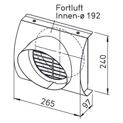 Helios IP-FBF 160 IsoPipe-Fassadenblende Fortluft DN 160, Edelstahl, V2A... HELIOS-03128 4010184031284 (Abb. 1)