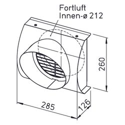 Helios IP-FBF 180 IsoPipe-Fassadenblende Fortluft DN 180, Edelstahl, V2A... HELIOS-03131 4010184031314 (Abb. 1)