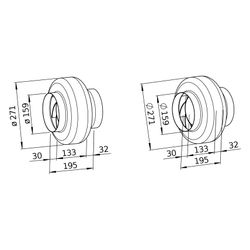 Helios RR EC 160 Radial-Rohrventilator EC, 1-PH 230V regelbar, DN 160, 650m3/h, 100W... HELIOS-05785 4010184057857 (Abb. 1)