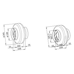 Helios RR EC 200 B Radial-Rohrventilator EC, 1-PH 230V regelbar, DN 200, 1130m3/h, 170W... HELIOS-05786 4010184057864 (Abb. 1)