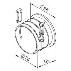 Helios FRS-ES 75 FlexPipe Einzelstutzen rund DN 75 mit Bajonett-Verschluss für Blechteile... HELIOS-03852 4010184038528 (Abb. 1)