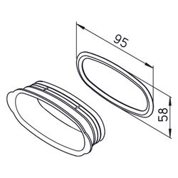 Helios FRS-VDS 51 FlexPipe Verschlussdeckel oval 51mm für Stutzen, 1 Deckel und 1 Dichtri... HELIOS-03856 4010184038566 (Abb. 1)