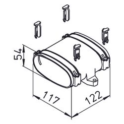 Helios FRS-VM 51 FlexPipe Verbindungsmuffe Gerade, Rohr oval 51mm... HELIOS-03862 4010184038627 (Abb. 1)