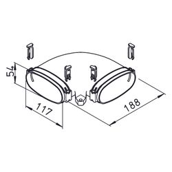 Helios FRS-BH 51 FlexPipe Bogen horizontal 90 Grad, Rohr oval 51mm... HELIOS-03863 4010184038634 (Abb. 1)