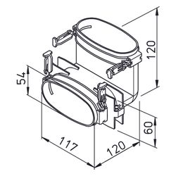 Helios FRS-BV 51 FlexPipe Bogen vertikal, 90 Grad, Rohr oval 51mm... HELIOS-03859 4010184038597 (Abb. 1)
