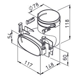 Helios FRS-ÜV 51-75 FlexPipe Übergang vertikal 90 Grad oval 51mm auf rund DN 75... HELIOS-03860 4010184038603 (Abb. 1)