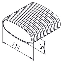 Helios FRS-R 51 FlexPipe Flexibles Lüftungsrohr oval 51x114mm, für Volumenströme bis 30m3... HELIOS-03850 4010184038504 (Abb. 1)