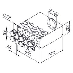 Helios FRS-VK 10-75/160 FlexPipe Verteilerkasten 10 Einzelstutzen, rund DN 75, Anschluss ... HELIOS-03847 4010184038474 (Abb. 1)