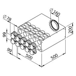 Helios FlexPipe Verteilerkasten FRS-VK 10-75/160, 10 Einzelstutzen, rund DN 75, Anschluss... HELIOS-03847 4010184038474 (Abb. 1)