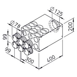 Helios FRS-VK 6-75/125 FlexPipe Verteilerkasten 6 Einzelstutzen rund 75, Anschluss DN 125... HELIOS-03846 4010184038467 (Abb. 1)
