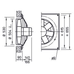 Helios HQW EC 500 A Axial-Hochleistungsventilator 1-PH 230V regelbar, 6320m3/h, 290W... HELIOS-04934 4010184049340 (Abb. 1)